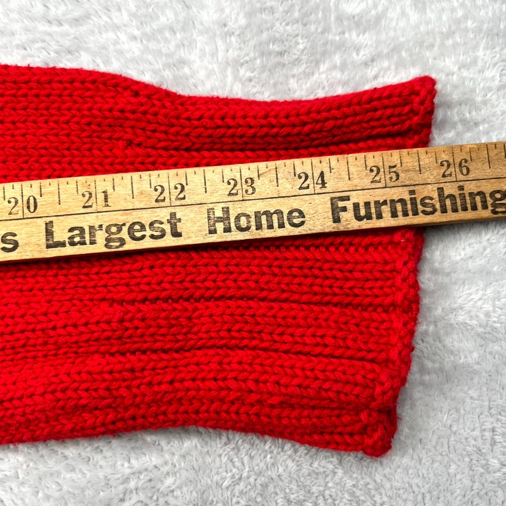 VTG Ralph Lauren Polo Jeans Co Sweater Womens M Red Knit Striped Cotton Hooded - Picture 7 of 8